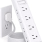 Flat Plug Power Strip, Ultra Thin Flat Extension Cord - Addtam 12 Widely AC 3 Sides Multiple Outlets, 5Ft, 1050J Surge Protector, Wall Mount, Desk Charging Station for Home Office Dorm Room Essentials