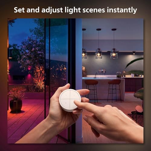 Philips Hue Wall Tap Dial Light Switch, Portable, White - 1 Pack - Requires Lights and Bridge - Smart Home - Easy, No-Wire Installation