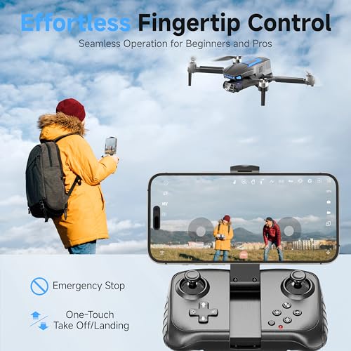 PLEGBLE Drones with Camera for Adults 4K, Beginner FPV Drone, 3 Batteries | Brushless Motor, Under 249g, 45 Mins Flight Time, Foldable Design, One-Key Start, Toys Gifts for Kids