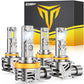 FAHREN H11 9005 Light Bulbs Combo, 110000LM 11X Super Bright H9 H8 HB3 Off-Road Use or Fog Light Bulbs, 6500k White Non-Polarity Plug and Play, Pack of 4