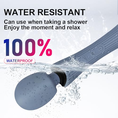 Cordless Handheld Personal Massager - Soft Silicone & Waterproof & USB Rechargeable & Quiet Motor, with 12 Vibration Patterns, 3 Powerful Speeds, for Muscle Tension Relief - Rose Blue