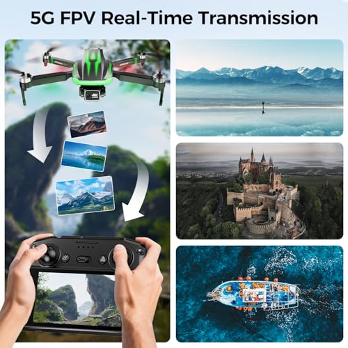 S8 GPS Drones with EIS 4K Camera for Adults kids, 5" Screen on Controller,60 Min Flight Time,Auto Return,Long Range Transmission,Brushless Motor,QuickShots,Foldable and Lightweight Quadcopter with Follow Me,Christmas Toy Birthday Gifts,Under 249g