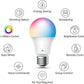 Kasa Smart Light Bulbs, Full Color Changing Dimmable Smart WiFi Bulbs Compatible with Alexa and Google Home, A19, 60 W 800 Lumens,2.4Ghz only, No Hub Required, 2-Pack (KL125P2), Multicolor