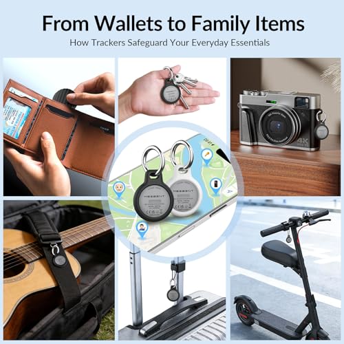 Air Tracker Tag - 2 Pack [Apple MFi Certified] Bluetooth Trackers Works with Apple Find My (iOS Only) - IP67 Waterproof Item Finders | Track Keys, Wallet, Luggage, Backpack