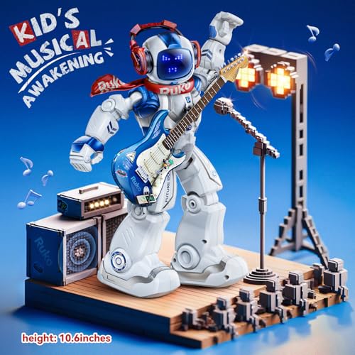 Ruko 6088 Robot Toys for kids, Programmable Remote Gesture Sensing & APP Control, Interactive LED Face, Dancing Singing Rechargeable Smart Robot, Birthday Present for Age 3-6 Year Old Boys Girls, Blue