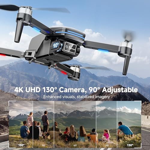 Drone with Camera for Kids Adults, Brushless RC Drone with Anti-Lost Alarm | One Key Takeoff/Landing, Propeller Guards, Voice Control, Foldable Design, Beginner Friendly Gift for Kids and Boys
