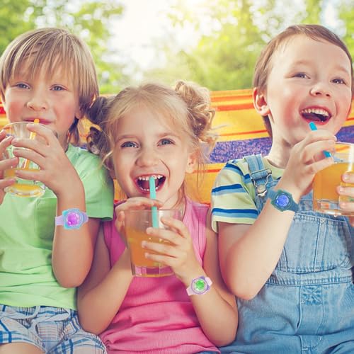 Kids Digital Analog Watches for Girls Boys, 7 Color Lights Waterproof Cute Wristwatches for Kids with Alarm Stopwatch, Great Present for Girls Boys Ages 5-13