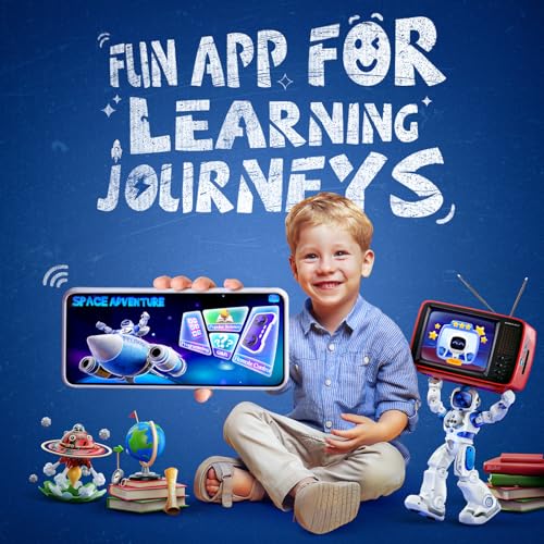 Ruko 6088 Robot Toys for kids, Programmable Remote Gesture Sensing & APP Control, Interactive LED Face, Dancing Singing Rechargeable Smart Robot, Birthday Present for Age 3-6 Year Old Boys Girls, Blue