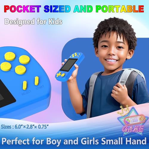 Handheld Games for Kids Rechargeable Preloaded 218 Retro Video Games, Blue | USB Rechargeable 3.0" HD Screen, Portable Kids Travel Toys, Mini Gaming Player Xmas Birthday Gifts for Boys Girls Ages 4-13