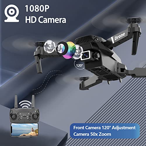 MOCVOO Drone With 1080P Camera for Adults Beginners Kids, Foldable RC Quadcopter, Toy Drones Gifts, FPV Drone Video, 2 Batteries, Carrying Case, One Key Start, Headless Mode, Waypoints fly, 360° Flips