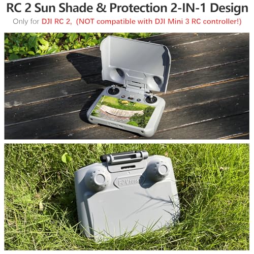 FPVtosky 2-in-1 Lito X1/Mini 5/4 Pro RC 2 Sun Hood & RC2 Protective Cover, Sun Shade Screen Protector for DJI Avata 360 /Air 3S/ Mini5/4 Pro RC2 Remote Controller Protection Accessories