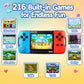 Handheld Games for Kids with 3.5" IPS Large Screen Built-in 216 Retro Video Games Portable Gaming Player with Rechargeable Battery Mini Arcade Electronic Toy Gifts for Boys Girls (Blue+Red)