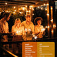 Brightown Outdoor String Lights, 50FT 25 G40 Bulbs Shatterproof Patio Lights, IP65 Waterproof Dimmable Hanging Connectable Globe LED Outdoor Lights for Backyard, Bistro, Porch, Deck, Balcony