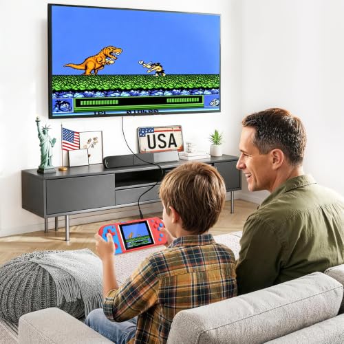 Handheld Games for Kids - 288 Retro Video Games, 3.0" LCD Screen Portable Gaming Player with Rechargeable Battery, Mini Travel Games Toy Gifts for Boys Girls (Red)