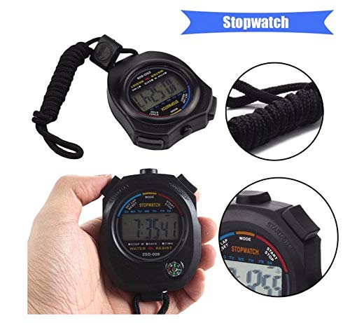 Pgzsy 2 Pack Multi-Function Electronic Digital Sport Stopwatch Timer, Large Display with Date Time and Alarm Function,Suitable for Sports Coaches Fitness Coaches and Referees,Pgzsy