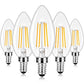 E12 LED Candelabra Bulbs 40 Watt Equivalent, 4W Vintage Candle Light Bulbs Dimmable, 470Lm Warm White 2700K B11 Edison Bulb, Filament Clear Glass Lamp Bulb for Chandelier Ceiling Fan (5 Packs)