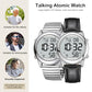 Large Digital Talking Watch English Speaking for The Blind, Elderly or Visually impaired Receives US Signals Automatic Time and Date Correction Big Numbers Easy to See Loud and Clear-Hearkent-2117M