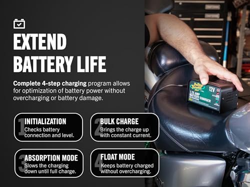 Battery Tender Plus 12V 1.25 AMP Car & Motorcycle Battery Charger and Maintainer, Float Charge for Automotive, and ATVs - Smarter Than a Trickle Charger