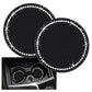 2PCS Bling Car Cup Coaster, 2.75 Inch Auto Cup Holder Insert Coasters Silicone Anti-Slip Crystal Rhinestone Drink Mat, Universal Vehicle Interior Accessories for Women Girls (Black)