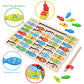 Magnetic Wooden Fishing Game Toy for Toddlers, Alphabet Fish Catching Counting Games Puzzle with Numbers and Letters, Preschool Learning ABC Math Educational Toys 3 4 5 Years Old Girl Boy Kids