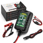 Unocho 6V/12V Battery Charger Maintainer 1.5A Automatic Trickle Charger Smart Float Charger for Car Motorcycle Lawn Mower Boat ATV Snowmobile Lead-Acid AGM GEL SLA VRLA WET Batteries