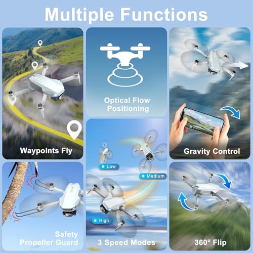 2K Drone with Camera for Adults & Beginners, Foldable FPV Mini Drone with Brushless Motor, 36 Min Flight Time, 2 Batteries, One-Key Takeoff/Landing, Gesture Selfie, Carrying Case