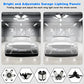 Garage Lights - 2Pack Super Bright 32000LM LED Garage Ceiling Light 6500K LED Shop Light w/ 6 Deformable Panels Screw in E26/E27 Socket Light Bulbs for Workshop Storage Warehouse Attic