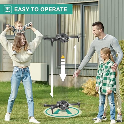 MSMV 4K Camera Drone for Adults Kids, Wireless RC Toys, Small Drone with Emergency Stop, One Button Return, Stable Altitude Hold, APP Control, 360° Flips, 2 Batteries & Carrying Case, Charcoal Black