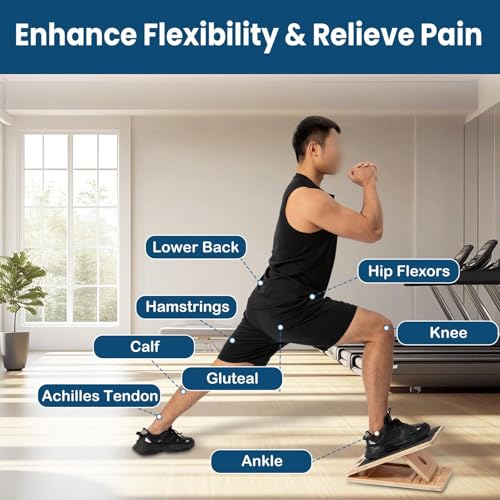 StrongTek 13” Wide Portable Wooden Slant Board, 5-Level Incline (15°-35°), Lower Grip Handle, Beginner & Rehab Friendly, Non-Slip Surface for Calf Stretching, Squats, Physical Therapy