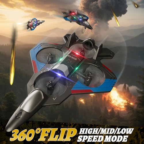 4DRC RC Planes Remote Control Airplanes for Kids, Foam Remote Control Planes for Kids Adults Beginners, Remote Control Helicopter Fighter Jet Drones for Kids Adults, 360° Flip Easy to Fly