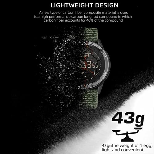 CakCity Tactical Watches for Men Military Sport Watches with Carbon Fiber Case Lightweight Waterproof Watch for Women/Men Digital Watches with Compass,Step Counte,Metronome,5ATM