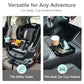 Car Seat Snack Tray for Toddlers - 3 Inch Cup Holder Fits Most Sippy Cups & Straw Bottles with Dip Well, Mess-Free Square Kids Travel Tray Road Trip Essentials, Black