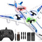 Rc Drone Remote Control Airplane -2.4GHz Foam V17 Jet Fighter Stunt,360° Drop-Resistant Stunt Spin Remote & Light RC Airplane with 2 Batteries for Kids Boys Girls (White)