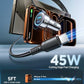 USB C 90W Car Charger for iPhone 17/16 Pro Max, PD & QC3.0 w/5 ft 45W Type Coiled Cable, Fast Car Phone Charger Adapter for iPhone 17Air/15 Pro, Samsung Galaxy S26/S25/S24, Pixel 10/LG/Android, iPad