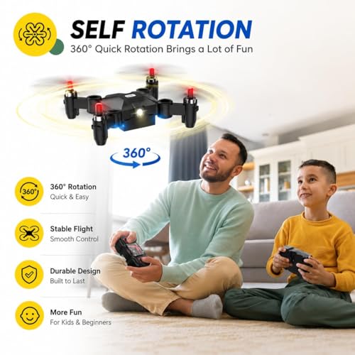 Holy Stone HS190 Foldable Mini Nano RC Drone for Kids Gift Portable Pocket Quadcopter with Altitude Hold 3D Flips and Headless Mode Easy to Fly for Beginners