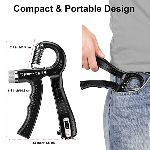 KDG Hand Grip Strengthener 2 Pack Adjustable Resistance 10-130 lbs Forearm Exerciser，Grip Strength Trainer for Muscle Building and Injury Recovery for Athletes