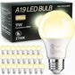 TJOY 24 Pack A19 LED Light Bulbs Soft Warm White 2700K, 60 Watt Equivalent, Efficient 9W, E26 Standard Base, Non Dimmable Energy Saving Warm Light Lamp Bulb, 800LM 120V, for Home, Bedroom, Living Room