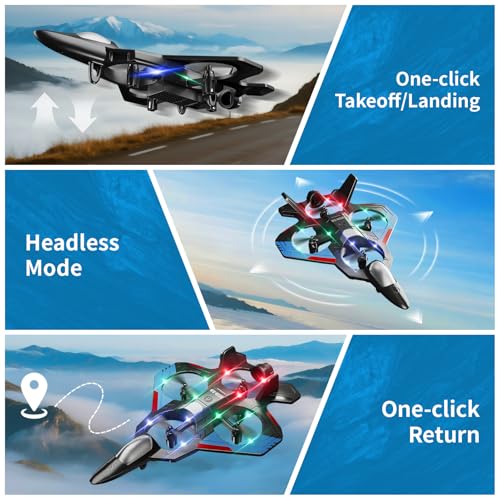 RC Planes for Kids Adults, Foam Remote Control Airplane Jet Helicopter Drone Toys for Kids Adults 8-12 12-16, Remote Control Plane Airplane Toys with Led Lights, 360° Flip Stunt Rotation