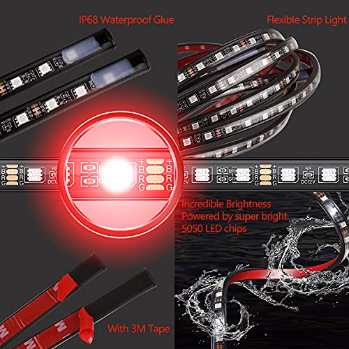 Underglow Kit for Car, Led Underglow Lights with App and Remote Control, 16 Million RGB Colors, 29 Preset Modes, Music & DIY Mode, Under Car Led Lights Exterior for SUVs, Trucks, DC 12V