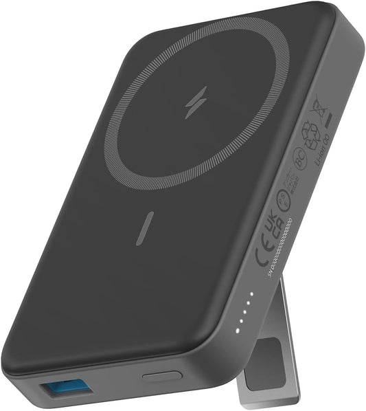 Anker 633 Magnetic Battery, 10,000mAh Foldable Wireless Portable Charger, 20W USB-C Power Delivery Power Bank with Stand, Magsafe-Compatible for iPhone 16/15/14/13/12 Series