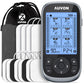 AUVON 3-in-1 TENS & EMS Muscle Stimulator, 40 Intensity Levels, 24 Modes Rechargeable Electronic Pulse Massager with 12 Pads