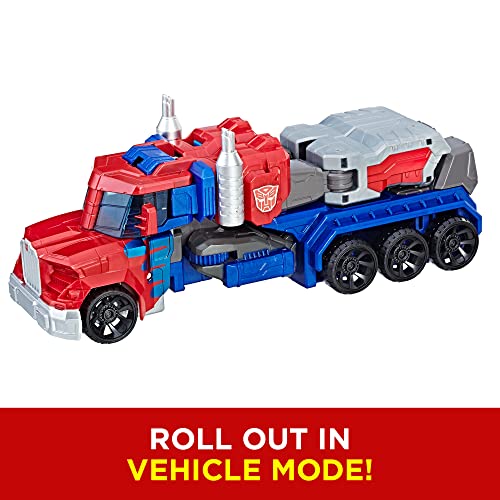 Transformers Toys Heroic Optimus  Action Figure - Timeless Large-Scale Figure, Changes into Toy Truck - Toys for Kids 6 and Up, 11-inch ( Exclusive)