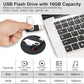 Swivel Design 16GB USB Flash Drive with Keychain, USB 2.0 Portable Thumb Drive Memory Stick, FAT32 Format Flashdrive for Data Storage, Photos, Music, Files (Black, 16 GB)