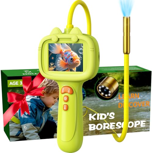 Daxiongmao Borescope Camera with Light for Kids | STEM Science Educational Toy for 3 4 5 6 7 8 Years Old Boys & Girls | Birthday Gift for Outdoor Adventures & Nature Discovery (Yellow)