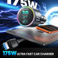 JOYROOM 175W Super Fast Car Charger [GaN] 3-Port Car Charger USB C Fast Charge with USB-C Cable, Car Cigarette Lighter USB Charger for iPhone 17/16/15, Samsung S26/25, Pixel 10, MacBook, iPad and More