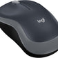Logitech M185 Wireless Mouse, 2.4GHz with USB Mini Receiver, 12-Month Battery Life, 1000 DPI Optical Tracking, Ambidextrous PC/Mac/Laptop - Swift Grey