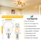 hansang 6 watt (60w Equivalent) LED Bulbs, E12 Small Base Candelabra Round Light Bulb, 600 Lumen, Warm White 2700K Ceiling Fan Light Bulbs, A15 LED Bulb Globe Shape, Non dimmable (6 Pack)