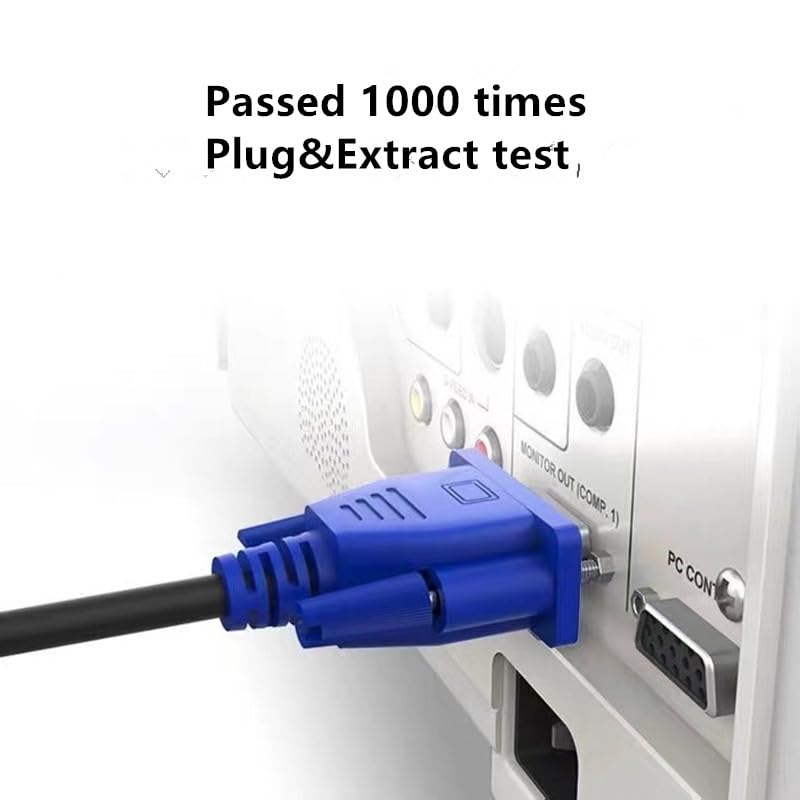 EKYLIN VGA Cable, 1.5m/5Feet Male to Male Video Extension Cable Adapter for Computer PC to Monitor Screen Projector with Socket Port