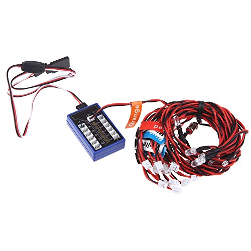 Globact Rc Car Headlights Taillight Rc Truck Led Lights Flashing Light Lamp 12 LED 5 Operation Modes for 1/10 Rc Trucks, Crawler, Off-Road, Sport Racing