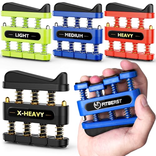 FitBeast Finger Strengthener, Finger Exerciser, Hand Exerciser for Improve Dexterity and Strength in Fingers, Hands, Forearms–Grip Strength Trainer for Musicians, Climbers
